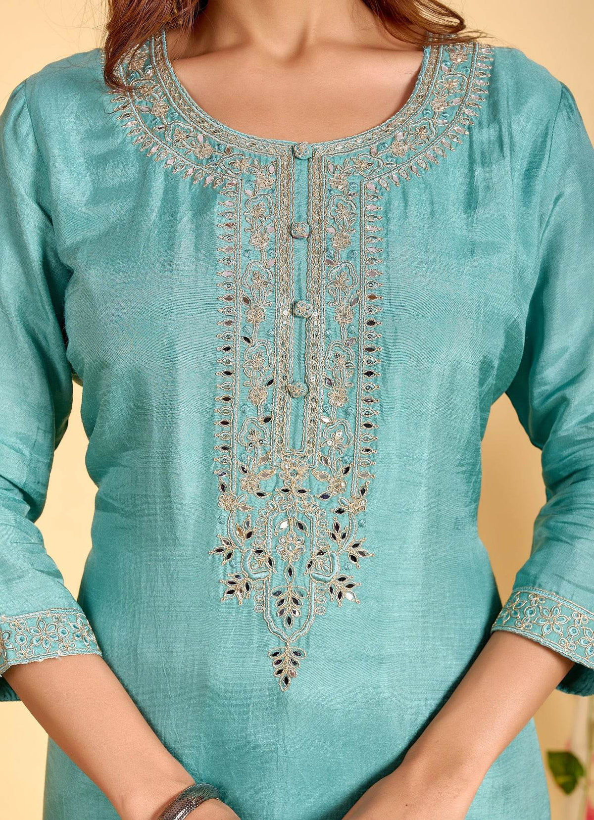 Modal Shimmer Silk Suit