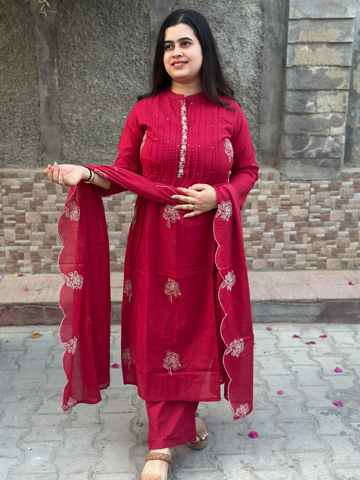 Premium Cotton kurta set for women with dupatta