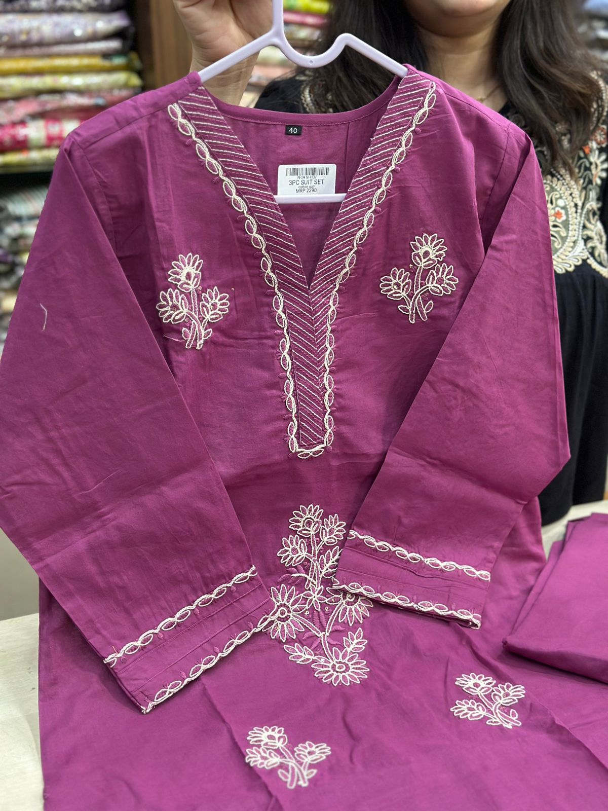 Premium Cotton kurta set for women with doriya dupatta