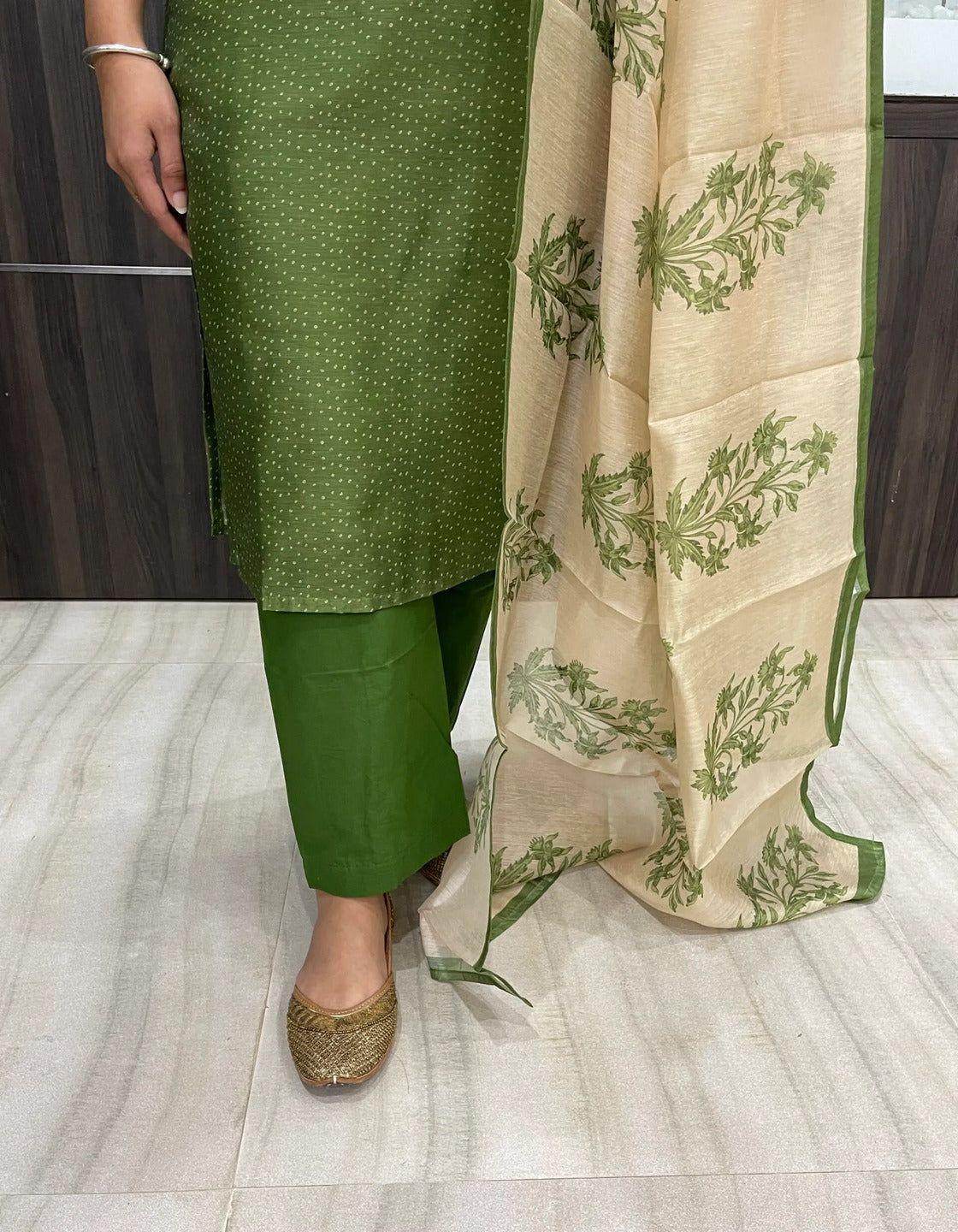 Pure chanderi suit set