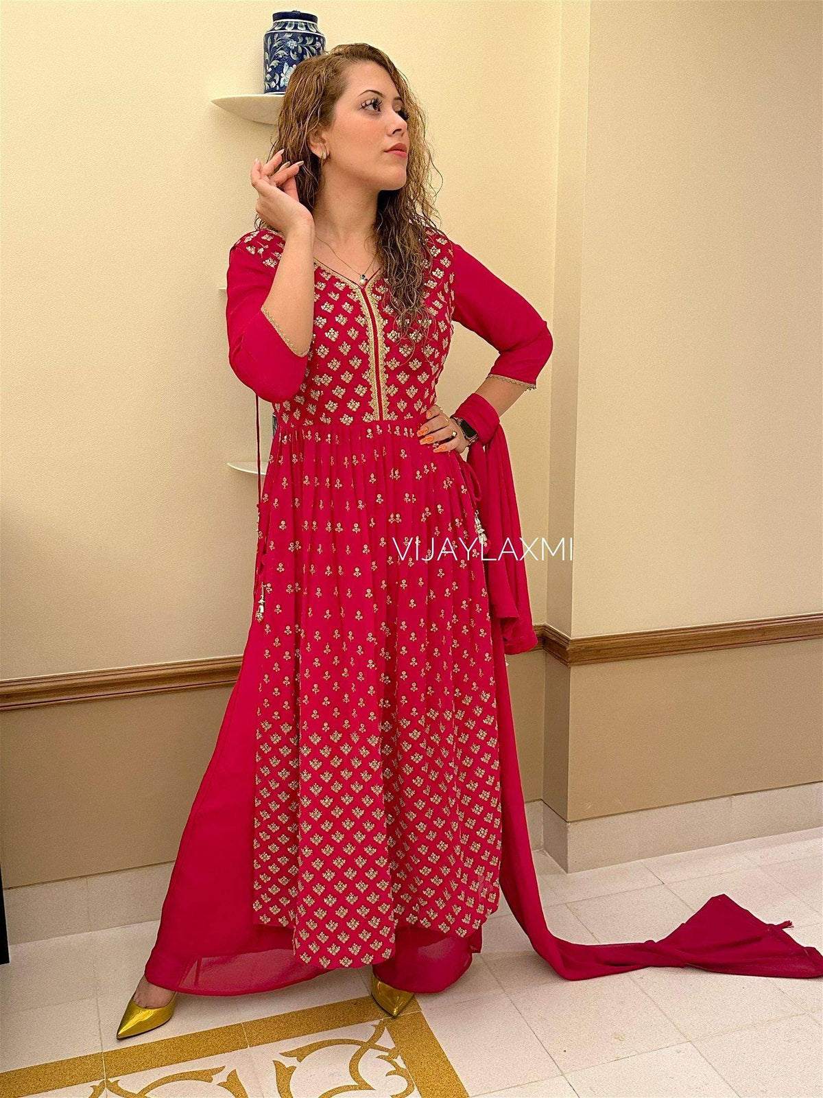 georgette suit pnk897