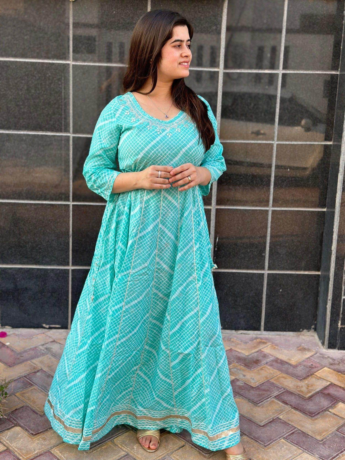 lehriya cotton gown