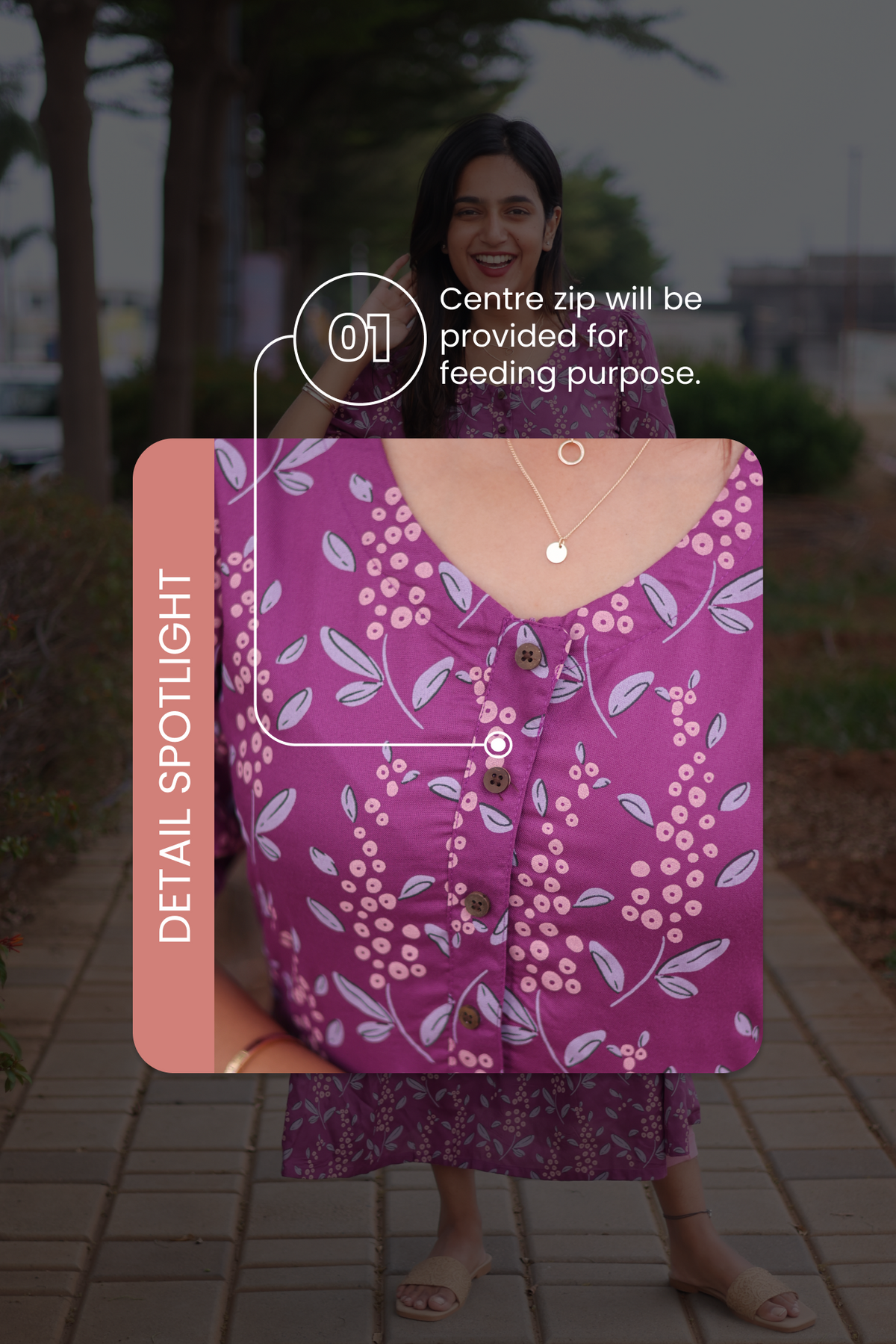 Bloom Theory Violet Printed Feeding and Maternity Wear