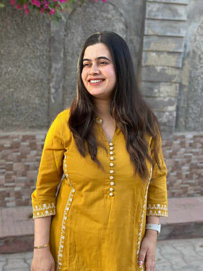 Cotton kurta set with pants