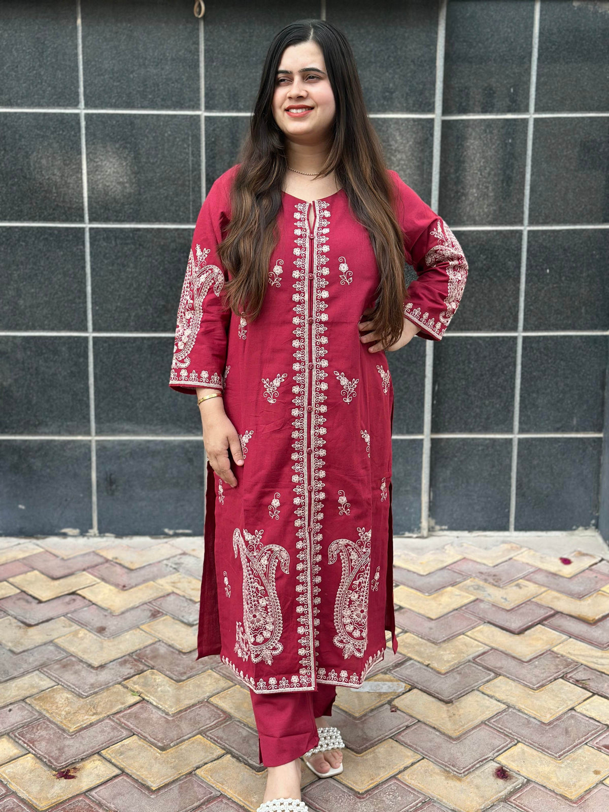 Cotton Chikankari kurta Set
