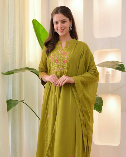 Amayra Cotton Threadwork Pant Dupatta Set – Thread & Lacework
