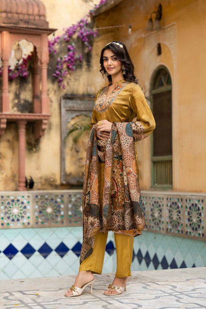 Soft Gajji Silk Suit For Women Peacock
