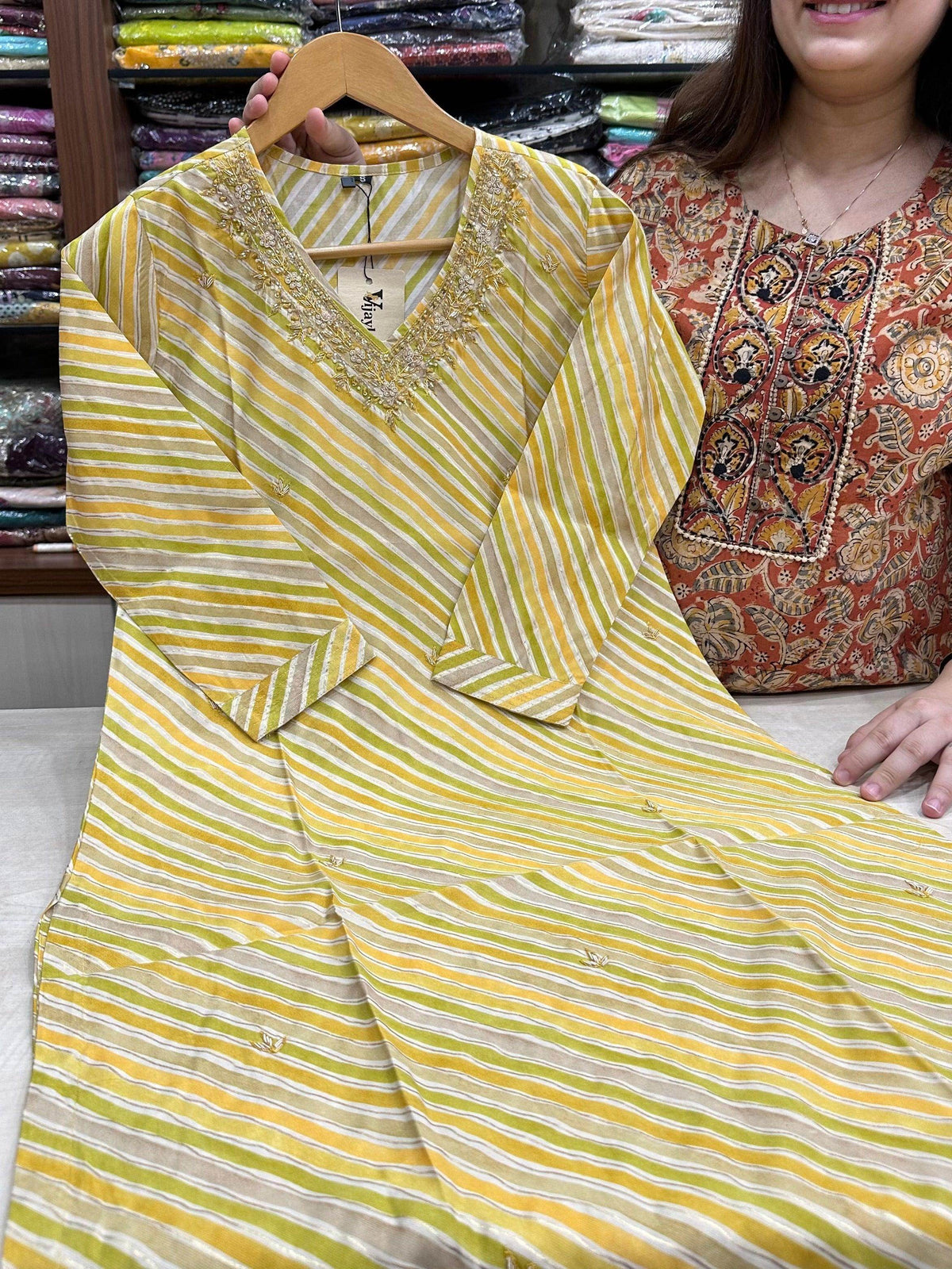 Muslin Silk lehariya Suit Set