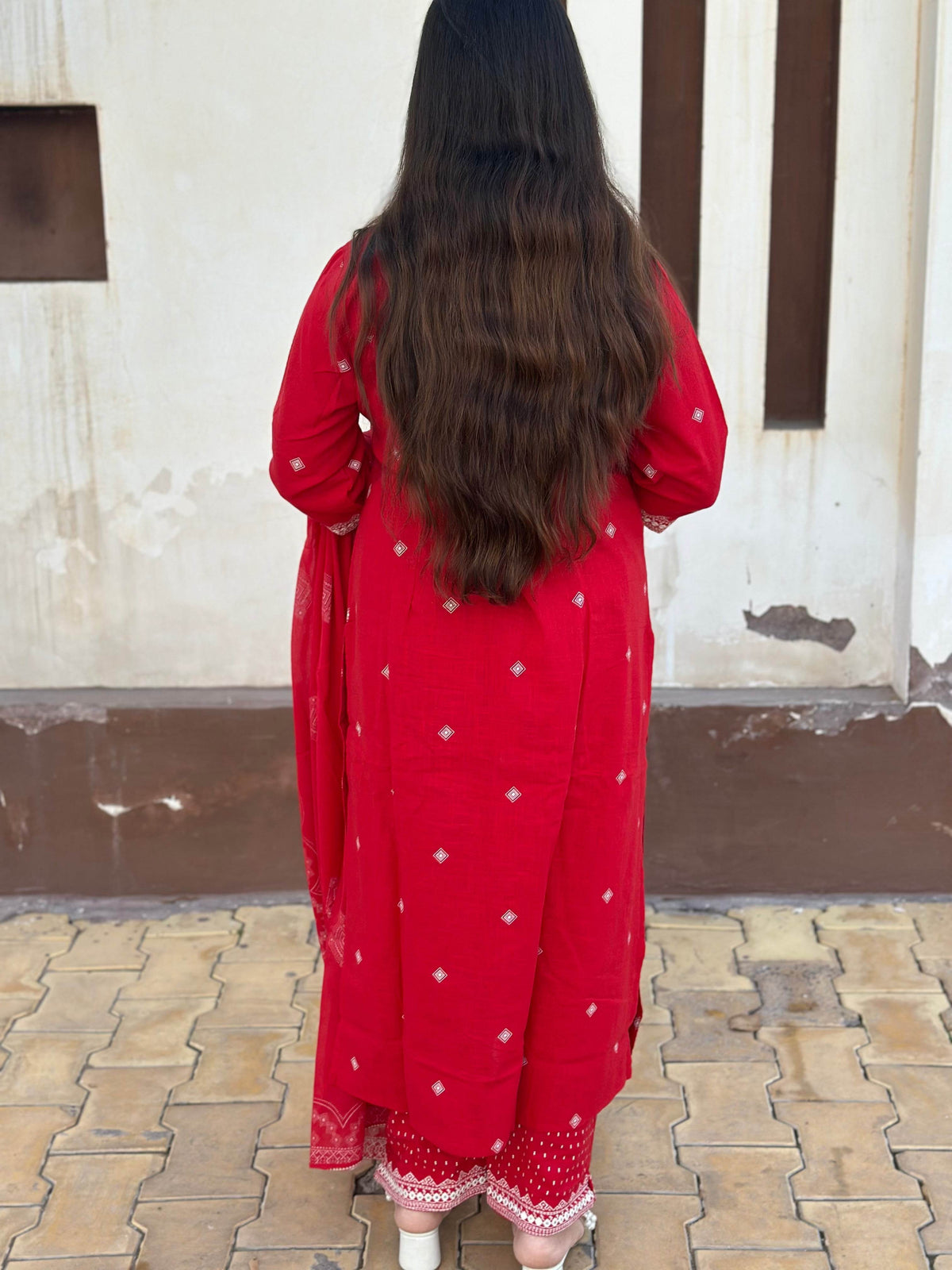 Cotton Flex kurta set with pants & dupatta