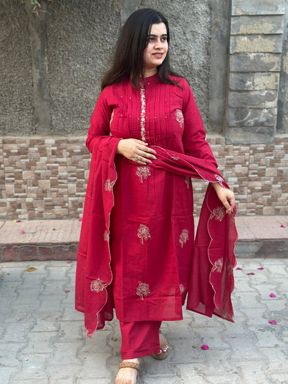 Premium Cotton kurta set for women with dupatta
