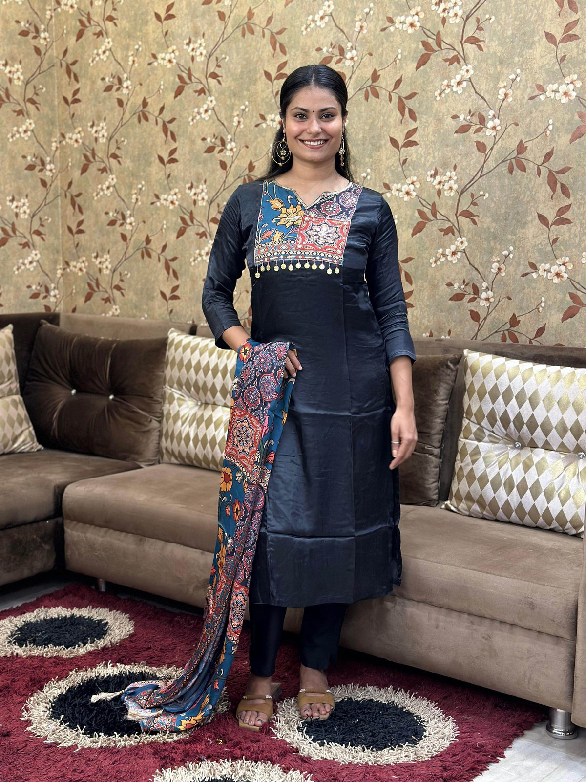 Phulkari Silk suit