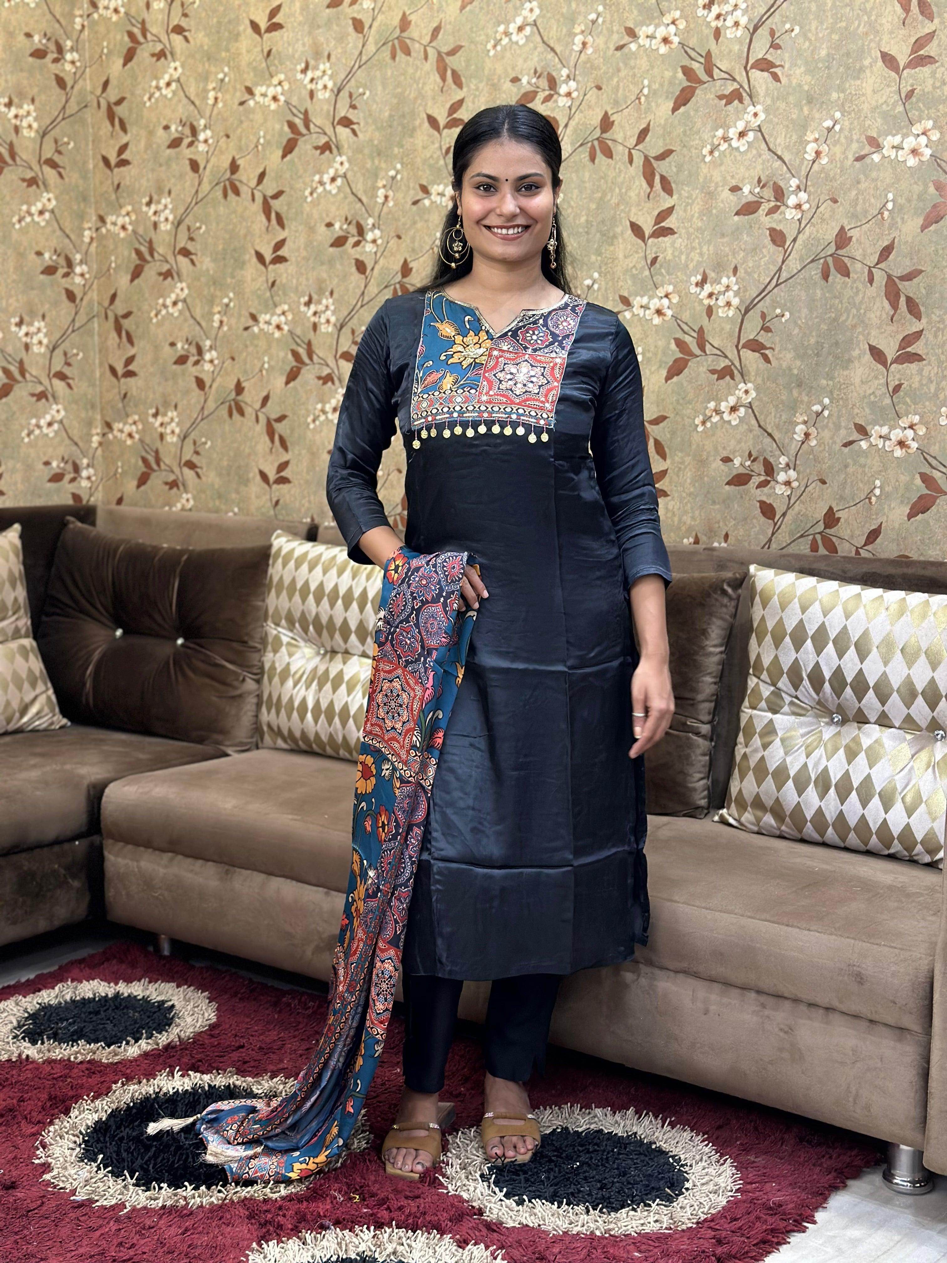 Phulkari Silk suit