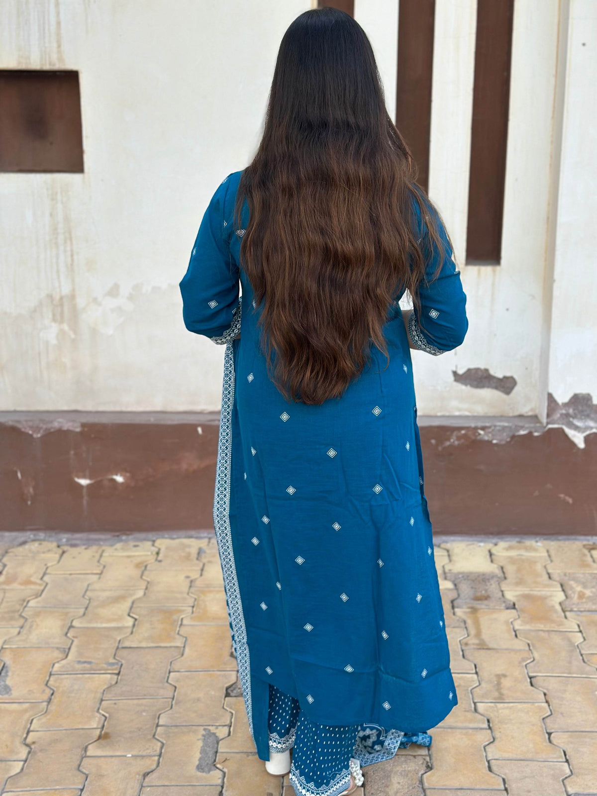 Cotton Flex kurta set with pants & dupatta