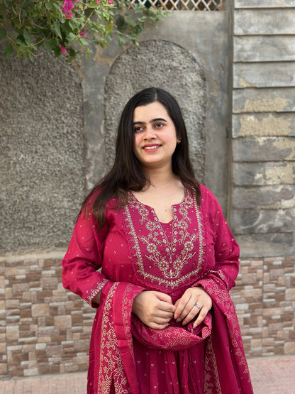 Mul cotton Chanderi kurta set for women with dupatta