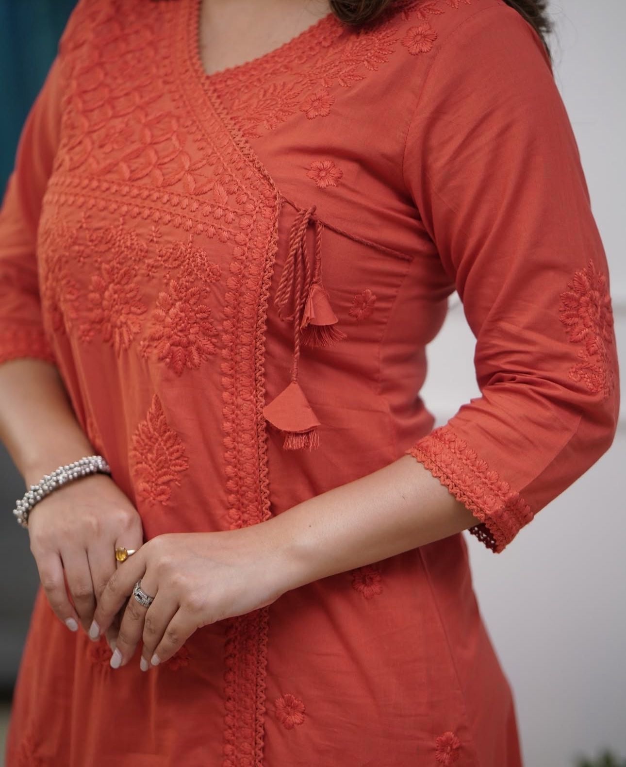 Cotton Chikankari kurta Set