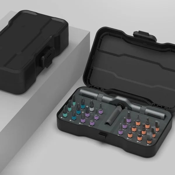DIY screwdriver 24 in 1, switchable screwdriver shape to adapt to various home repairs, cool home repair tool box, compact and portable, does not take up space ratchet screwdriver