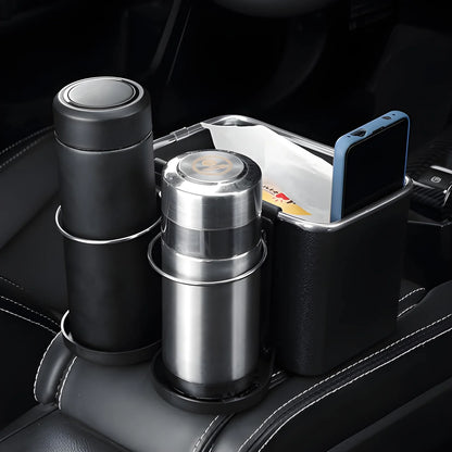 Car armrest Storage Box with 2 Foldable Cup Holder