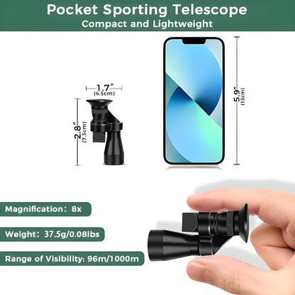 Compact 8x20 Pocket Monocular – Portable HD Mini Telescope