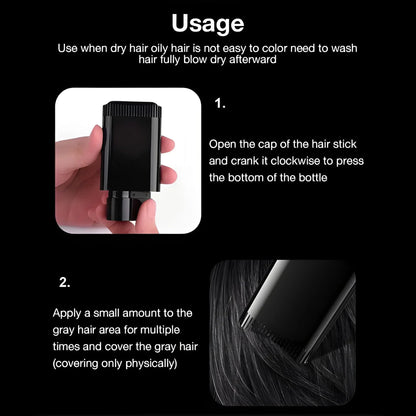Black Hair Color Comb Stick 20g – Instant Grey Coverage, Waterproof & Sweat-Proof Hair Touch-Up Stick for Men & Women