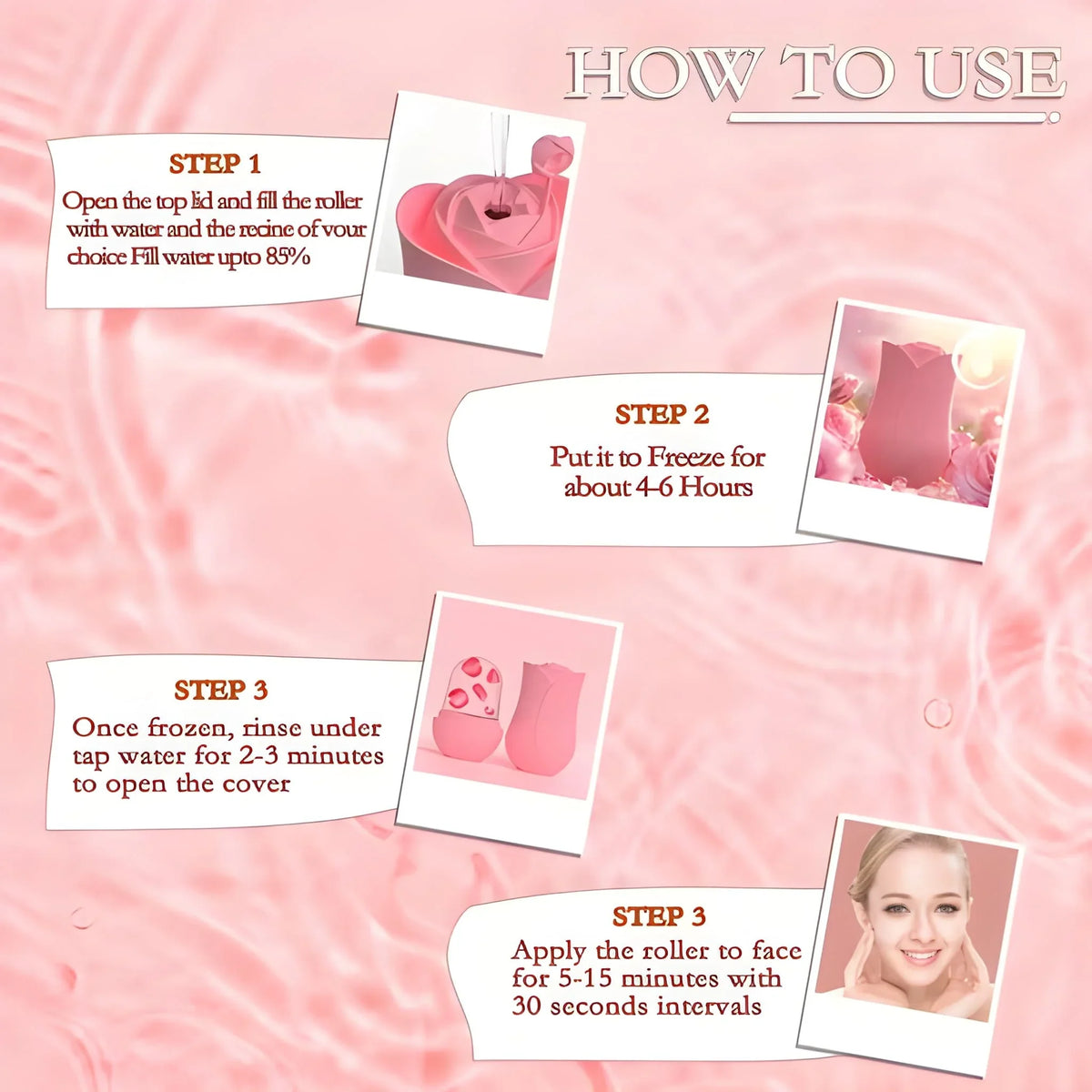 3D Rose Ice Roller for The Face