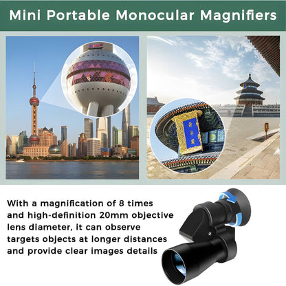 Compact 8x20 Pocket Monocular – Portable HD Mini Telescope