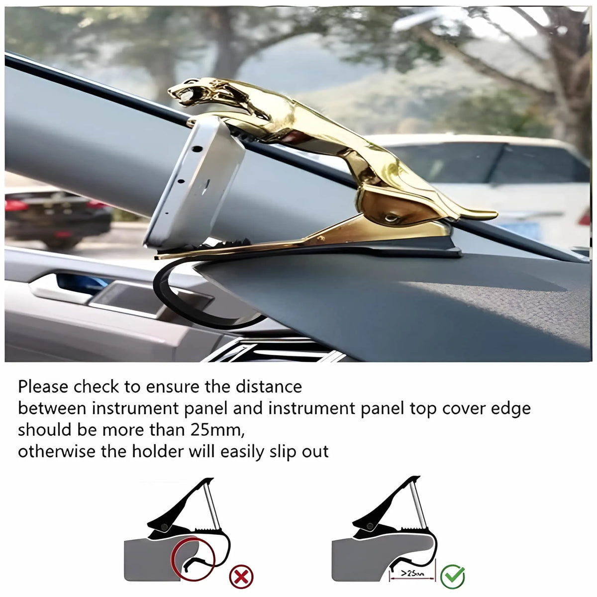 360° Rotating Jaguar/Leopard Dashboard Phone Mount