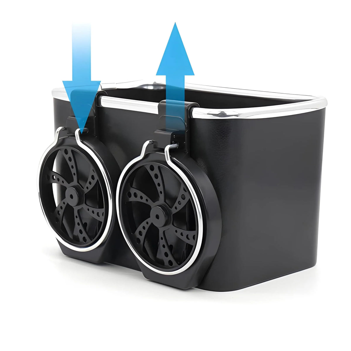 Car armrest Storage Box with 2 Foldable Cup Holder