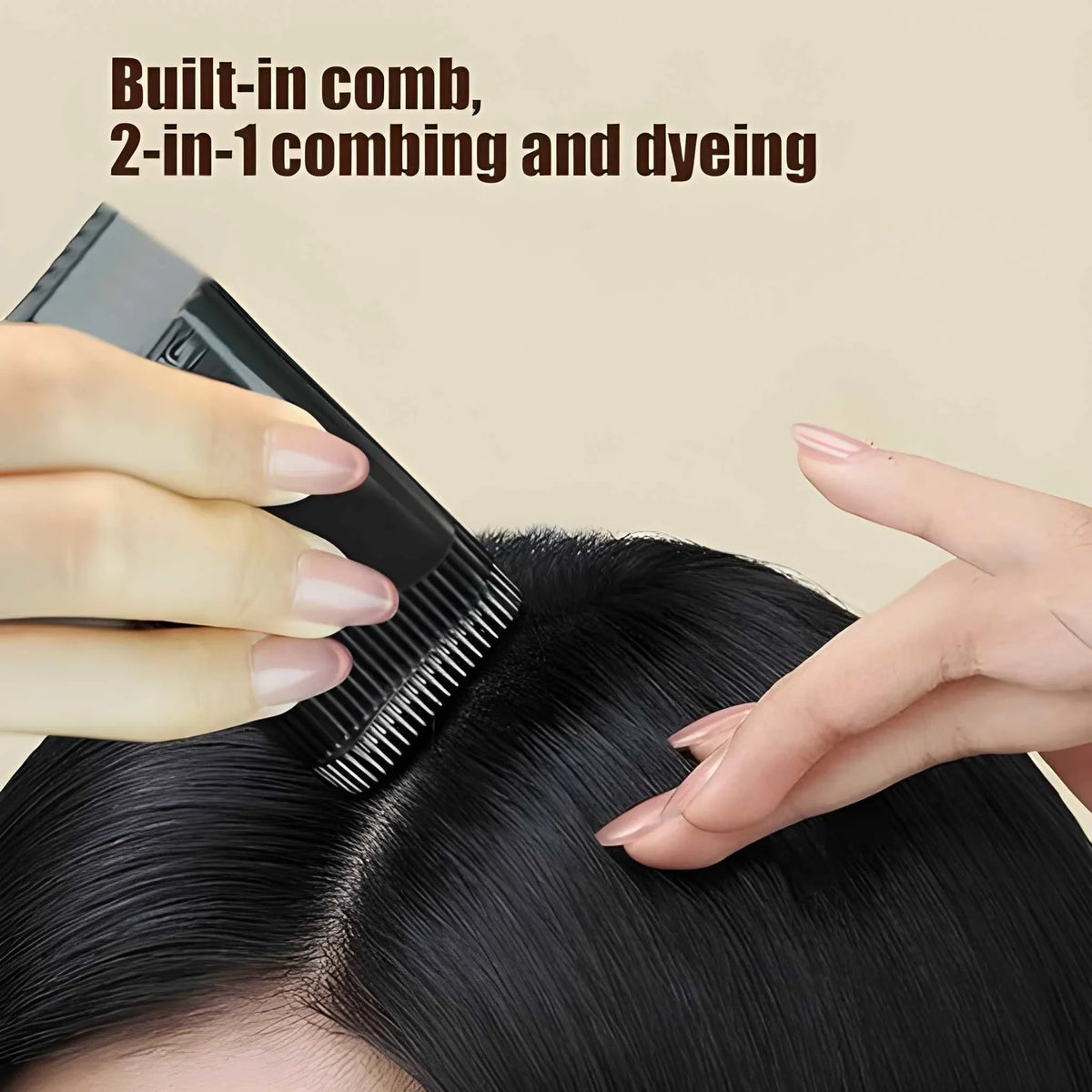 Black Hair Color Comb Stick 20g – Instant Grey Coverage, Waterproof & Sweat-Proof Hair Touch-Up Stick for Men & Women