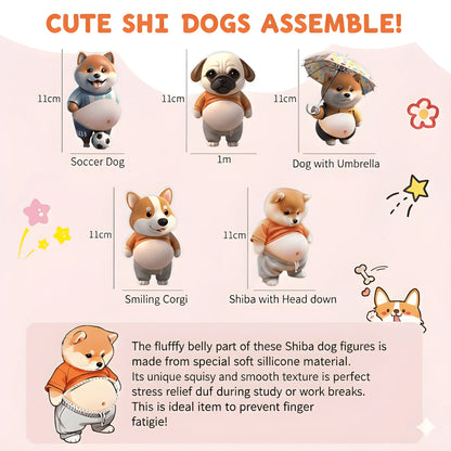 Deb Dog Squishy Sticker, 3D Tummy, Marshmallow Texture, Cute, Squeeze Sticker, Stress Relief, Cell Phone, Notebook, Decoration, Fluffy, Chewy, Healing Goods, Gift
