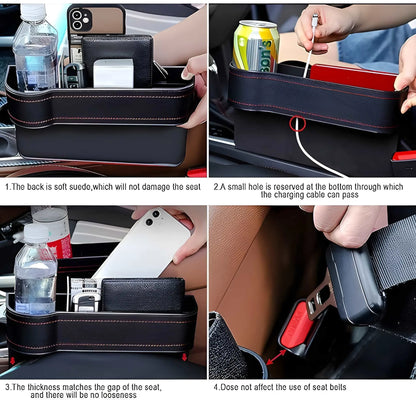Car Seat Gap Filler Organizer with Cup Holder Front Side