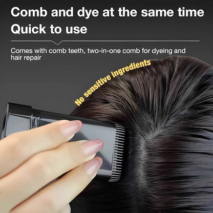 Black Hair Color Comb Stick 20g – Instant Grey Coverage, Waterproof & Sweat-Proof Hair Touch-Up Stick for Men & Women