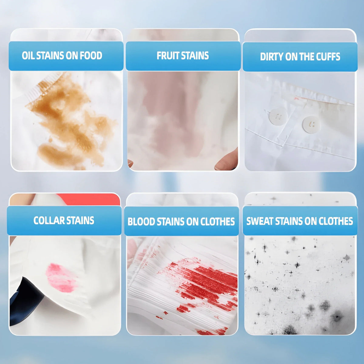 All-Purpose Clothing Stain Cleaner - Removes Coffee, Wine & Oil Stains in Seconds! Pack of 2