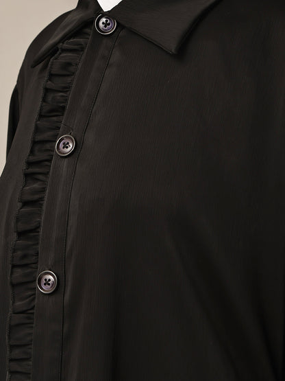 Black Ruffle Abaya