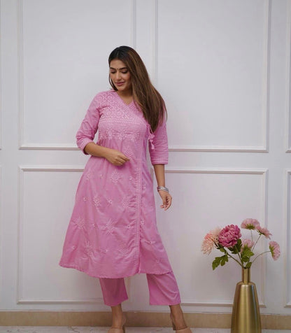 Cotton Chikankari kurta Set