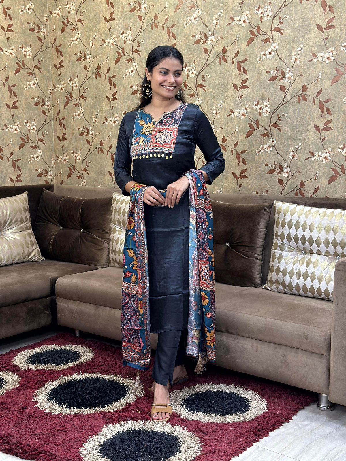 Phulkari Silk suit