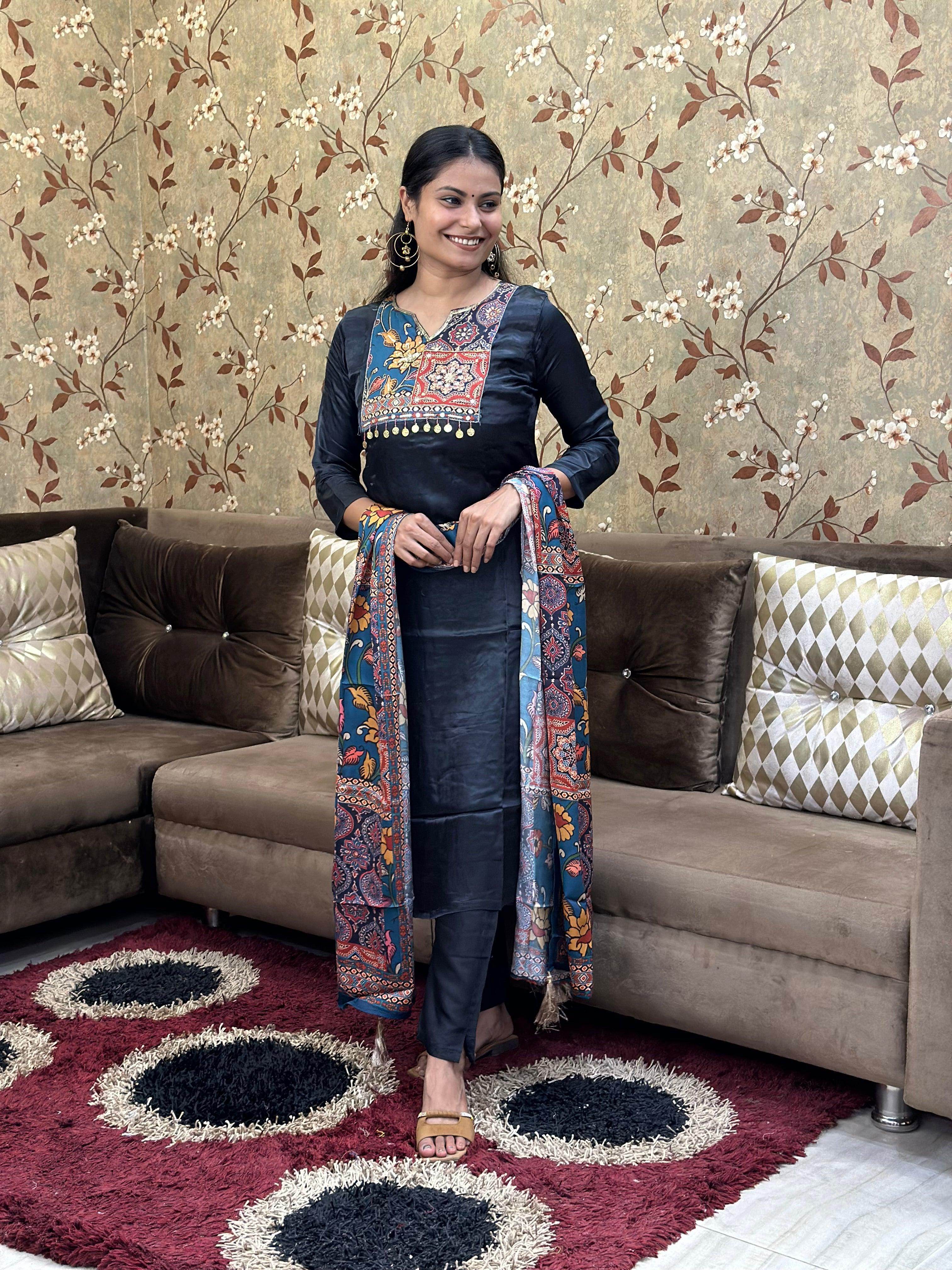 Phulkari Silk suit
