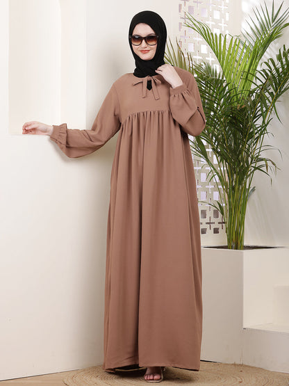 Mahira Tie-Neck Abaya