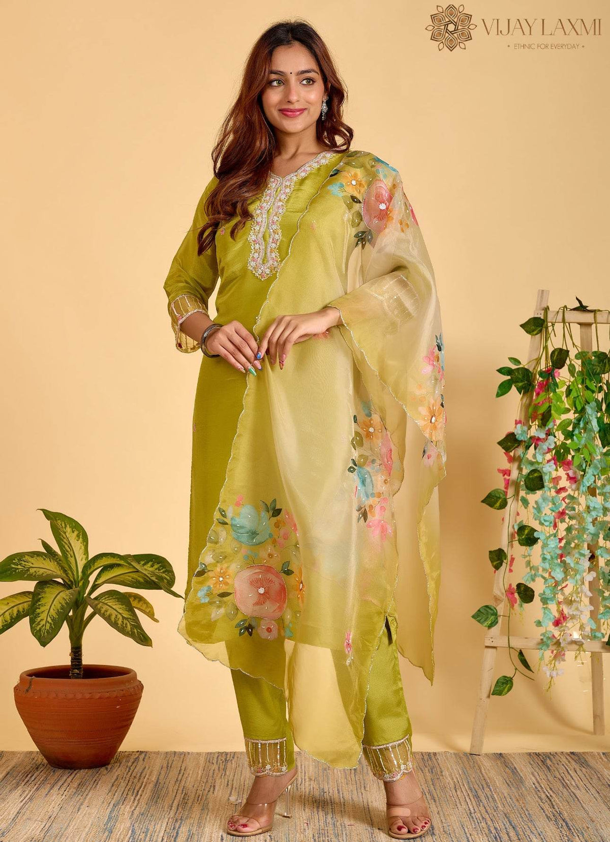 Modal Shimmer Silk Suit