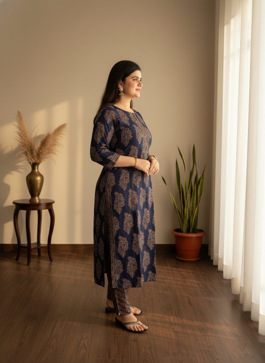 Ajrakh print kurta set with pants
