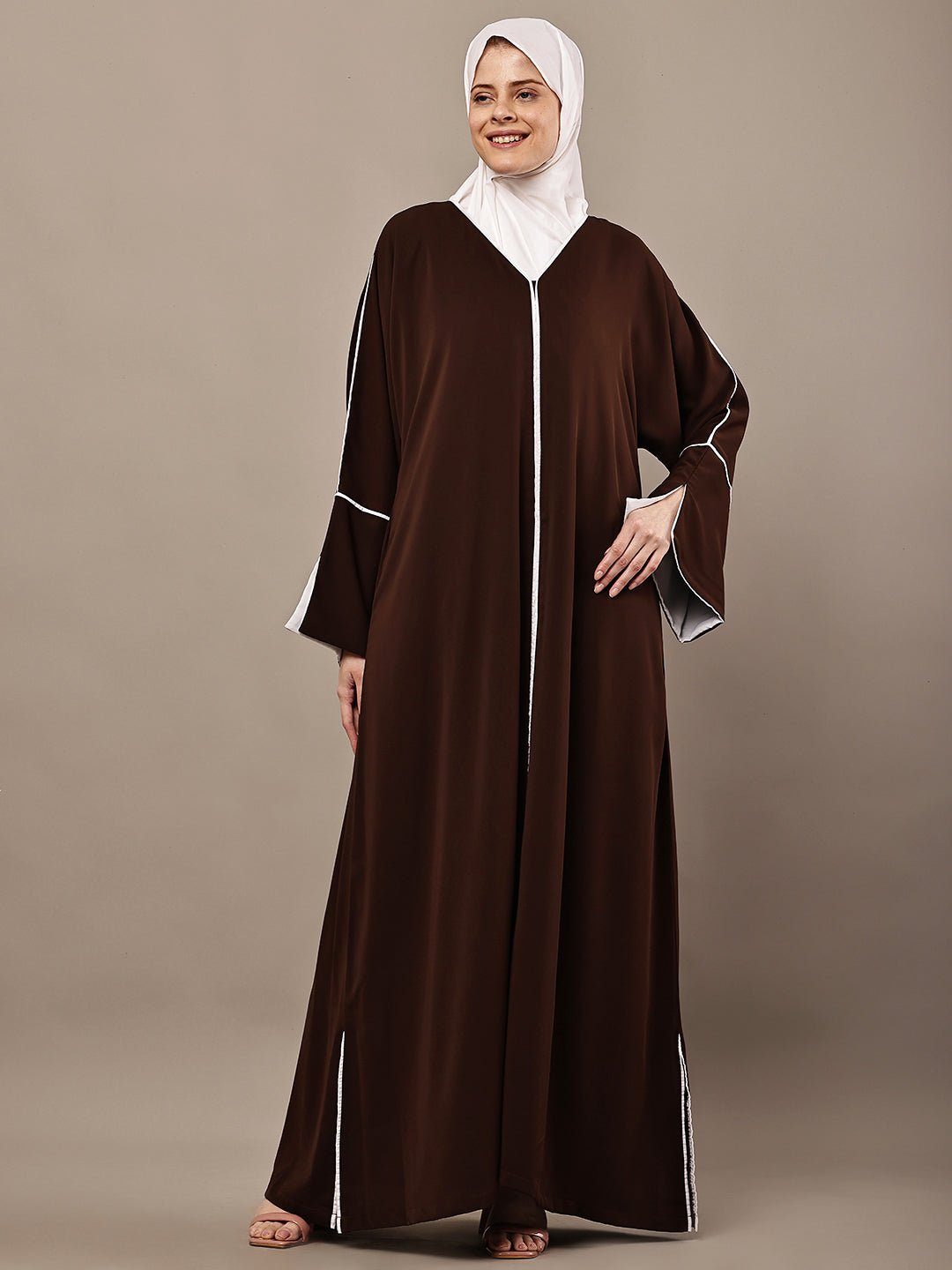 Aaliyah Cocoa Trim Abaya