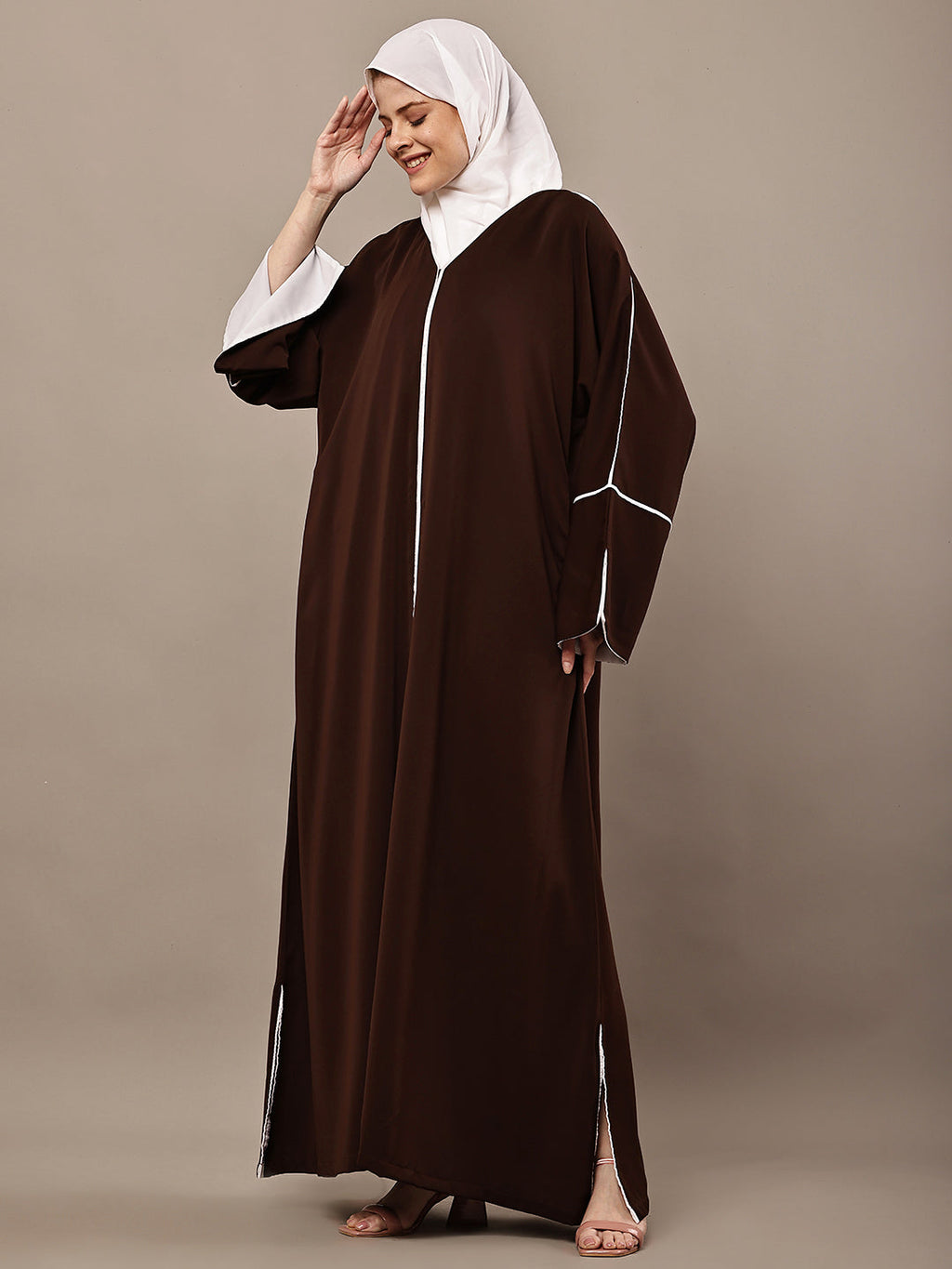 Aaliyah Cocoa Trim Abaya