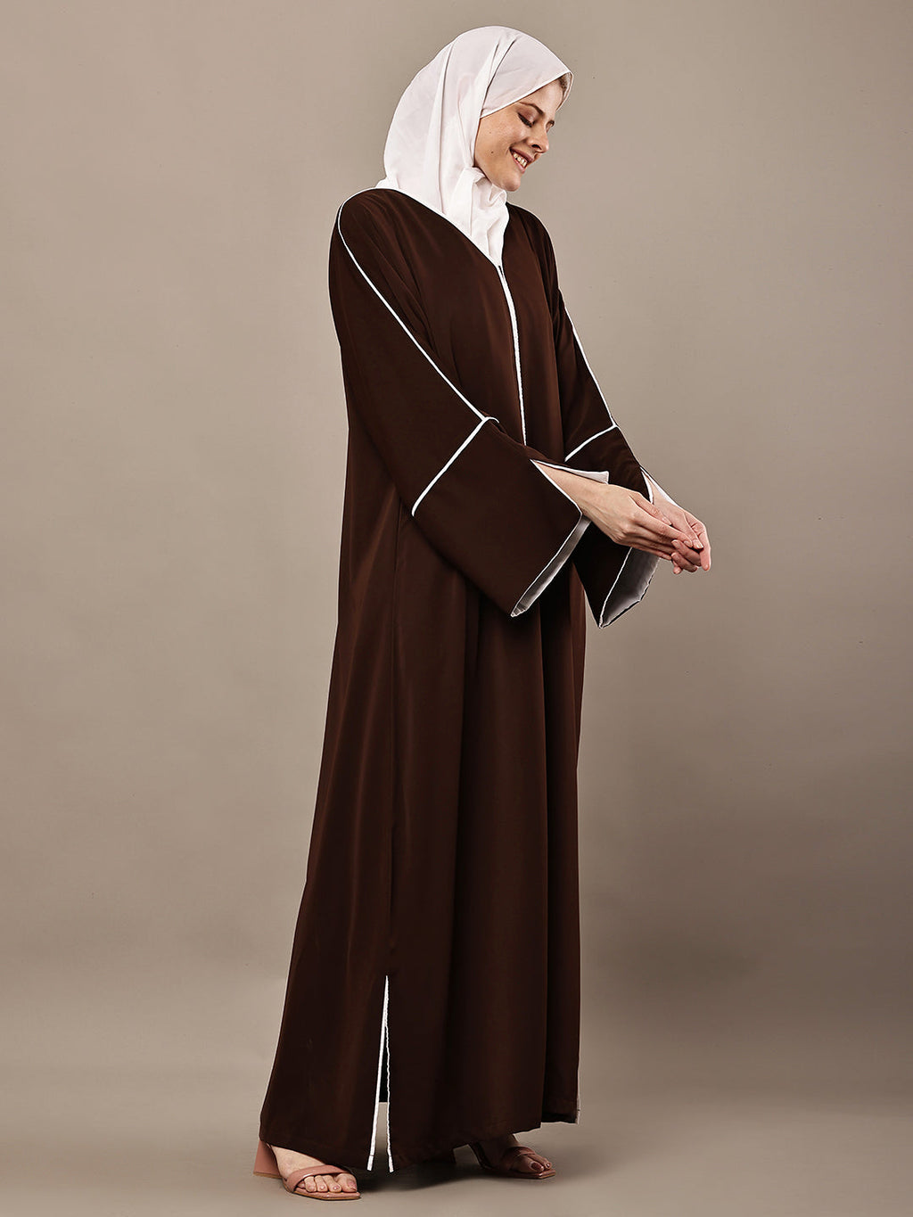 Aaliyah Cocoa Trim Abaya
