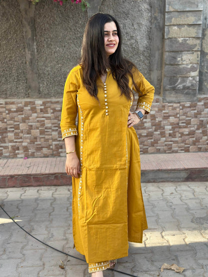 Cotton kurta set with pants