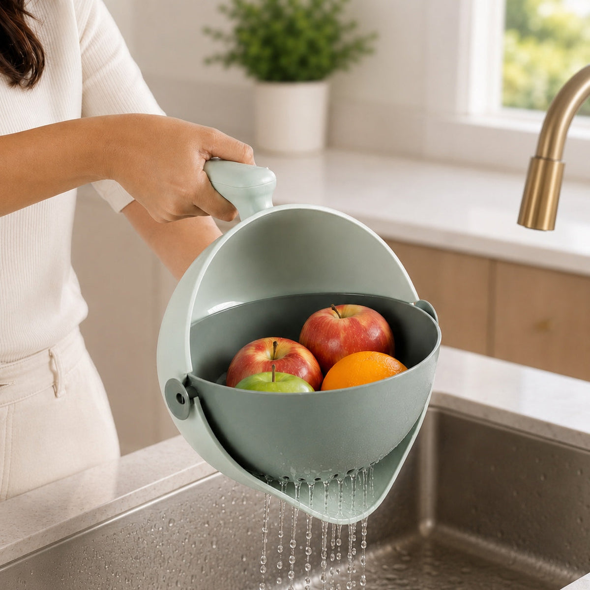 2 In 1 Kitchen Colander And Bowl 2000ml