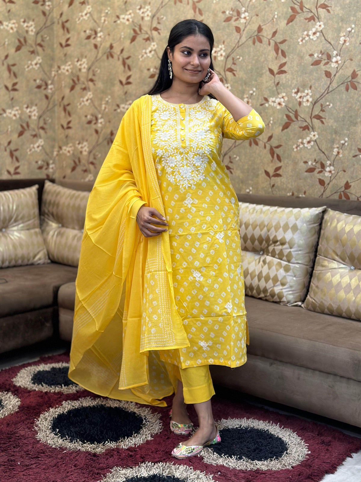Premium Cotton Suit For Women YLW