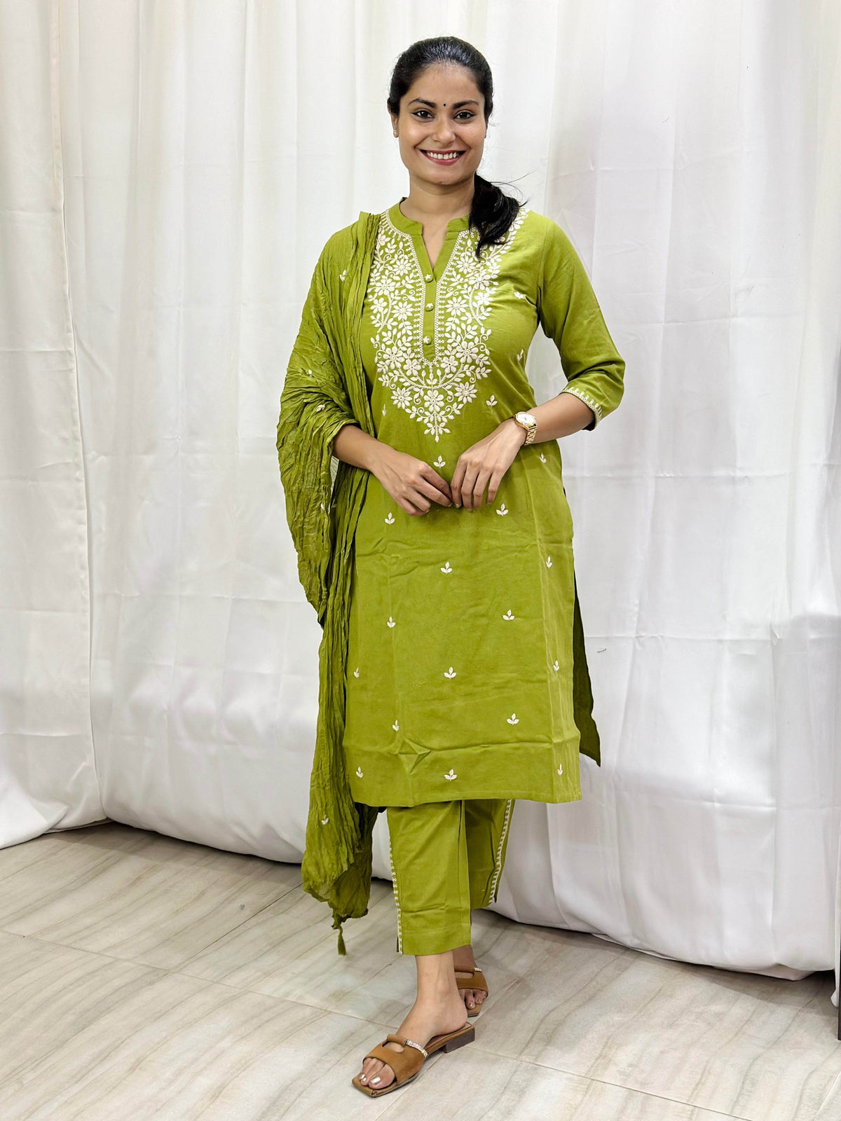 Premium Cotton Suit For Women GRN