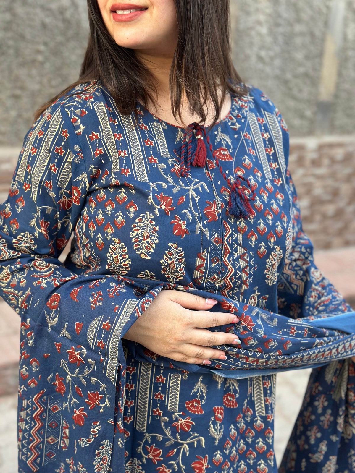 Premium Cotton kurta Set with pants and dupatta
