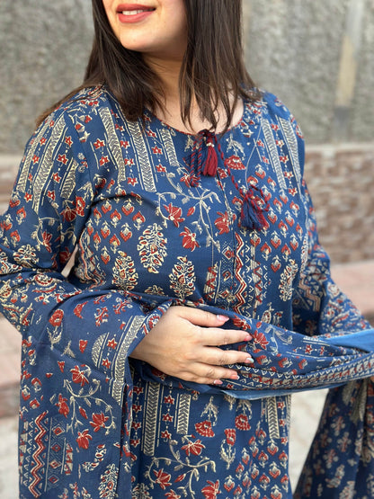 Premium Cotton kurta Set with pants and dupatta