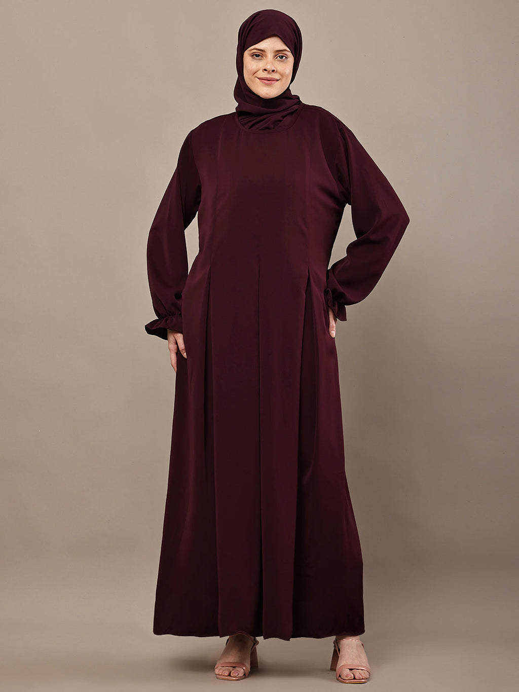 Hafsa Wine Flow Abaya