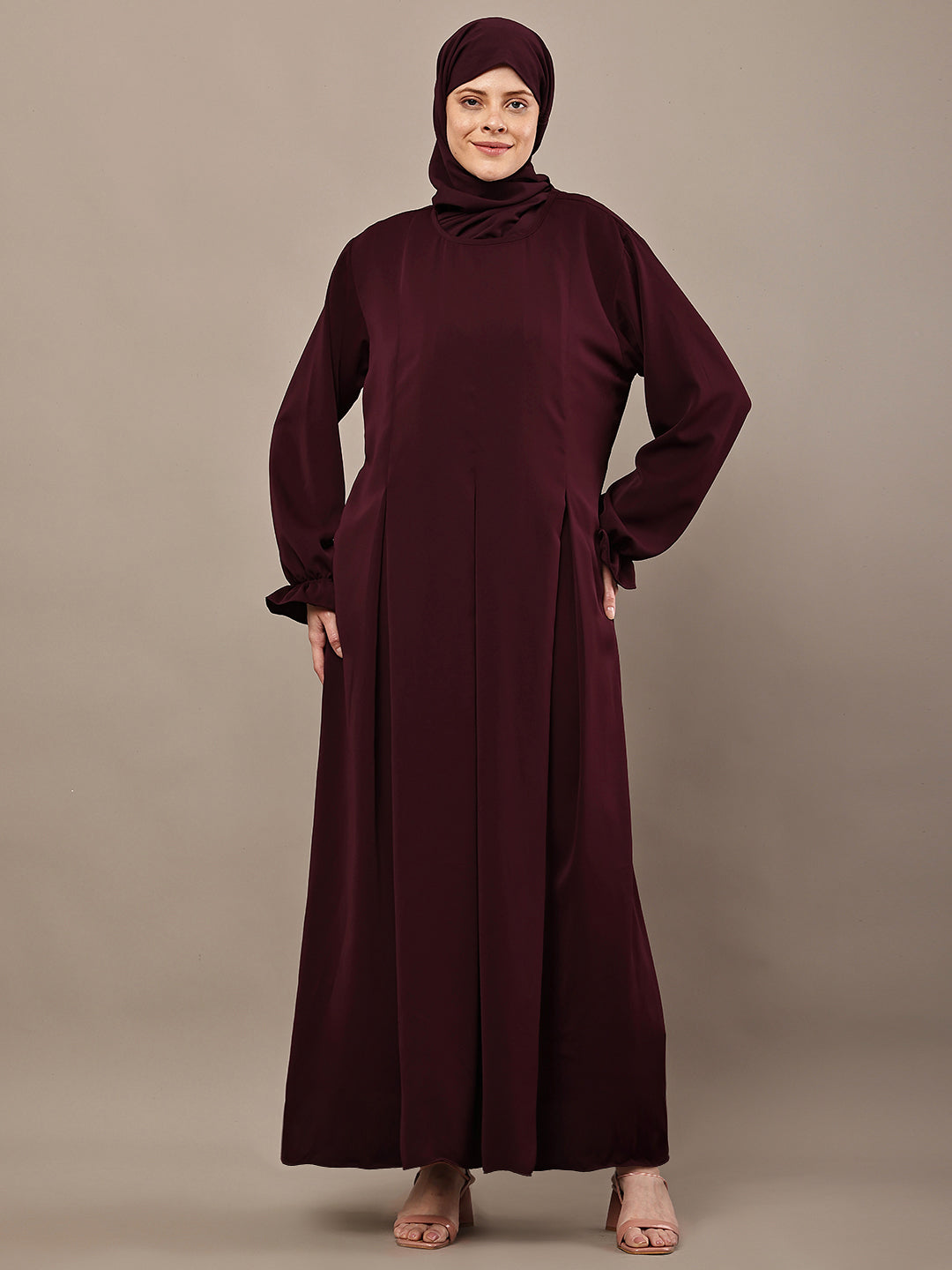 Hafsa Wine Flow Abaya
